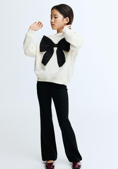 H&M - Bow-detail sweatshirt - white/bow