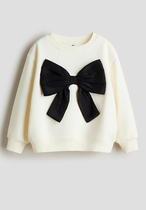 H&M - Bow-detail sweatshirt - white/bow