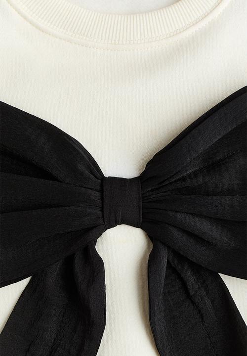 H&M - Bow-detail sweatshirt - white/bow