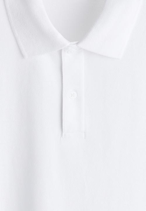 H&M - Regular fit pique polo shirt - white