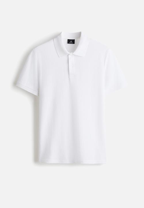 H&M - Regular fit pique polo shirt - white