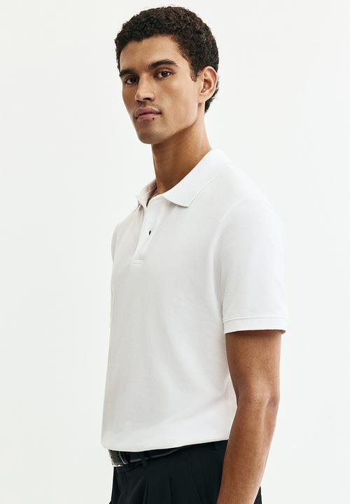 H&M - Regular fit pique polo shirt - white