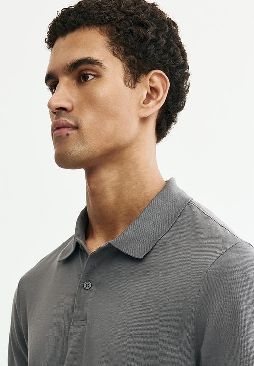 H&M - Regular fit pique polo shirt - grey