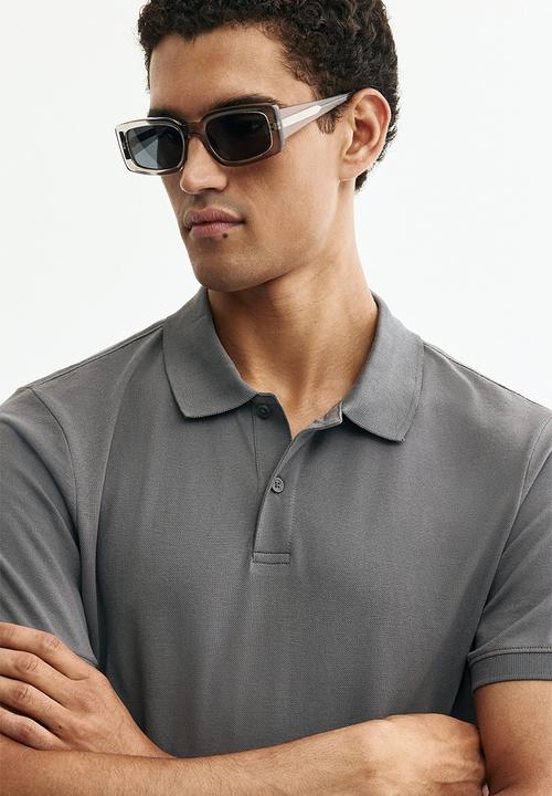 H&M - Regular fit pique polo shirt - grey