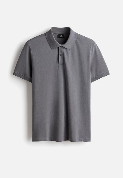 H&M - Regular fit pique polo shirt - grey