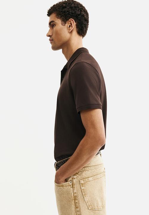 H&M - Regular fit pique polo shirt - brown