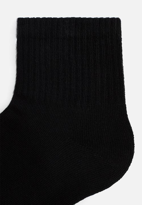 H&M - 5-pack short socks with lycra - black