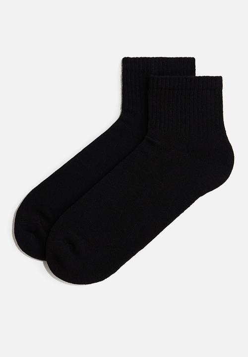 H&M - 5-pack short socks with lycra - black