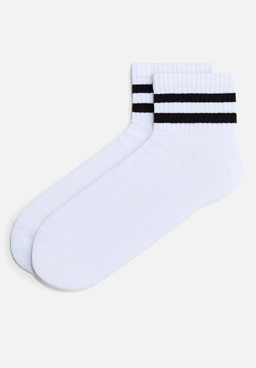 H&M - 5-pack socks with lycra - white/striped