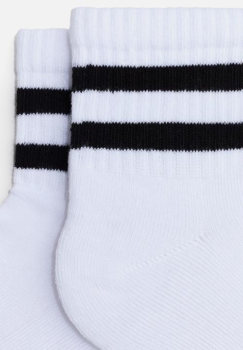 H&M - 5-pack socks with lycra - white/striped
