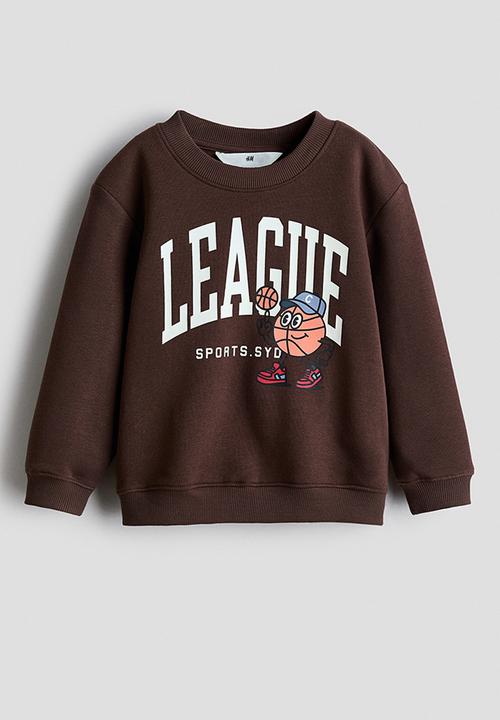 H&M - Printed brushed-inside sweatshirt - dark brown/league