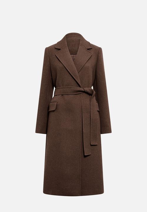 Forever New - Aydee Double Breasted Coat In Mid Brown