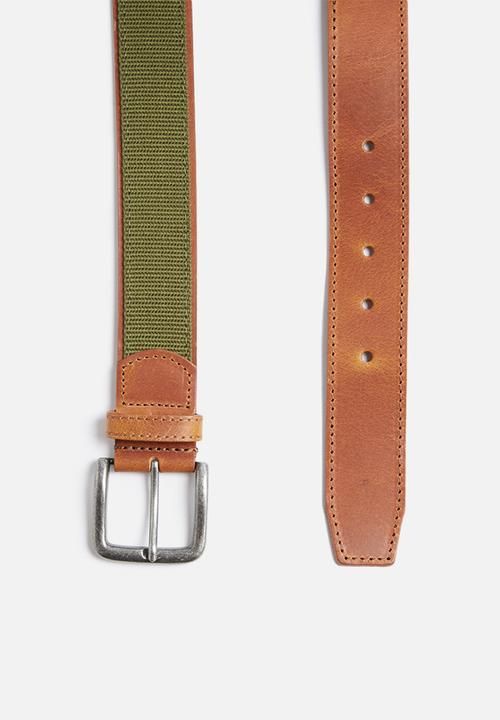 basicthread - Leather and canvas belt
