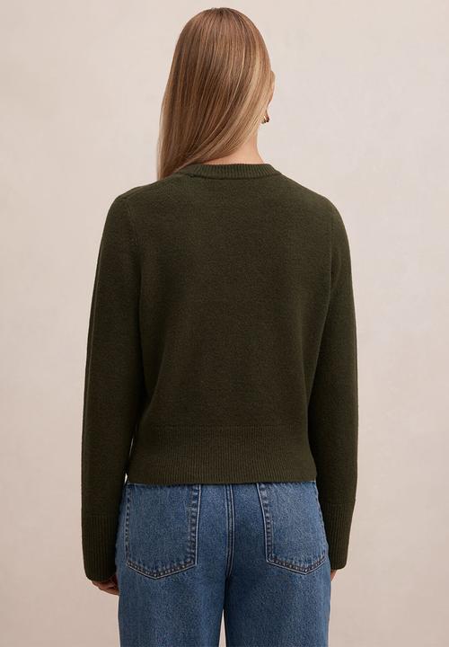 Forever New - Natalie knitted sweater in deep green
