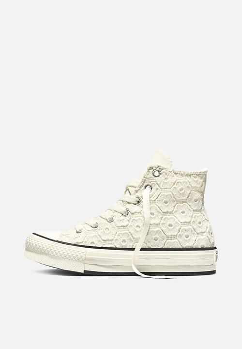 Converse - Chuck taylor all star eva lift platform floral crochet - egret