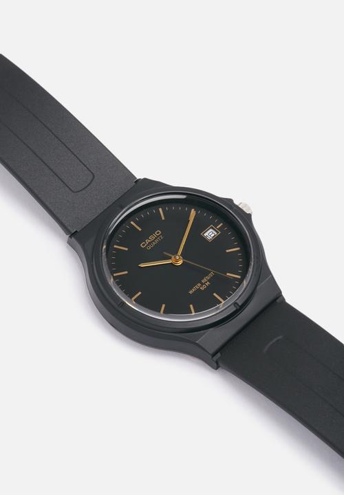 Casio - Analog Rnd Blk Dial Gold Num - Black/Gold