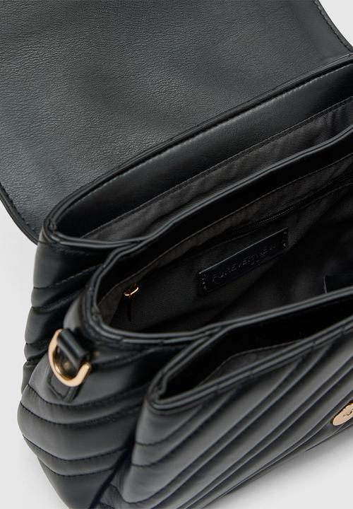 Madeline Medium Quilt Shoulder Bag In Black