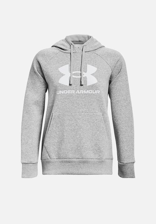 Under Armour - UA Rival Fleece Big Logo HD - Mod Gray Light Heather/White