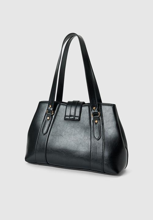 Forever New - Riley Retro Lock Tote Bag In Black
