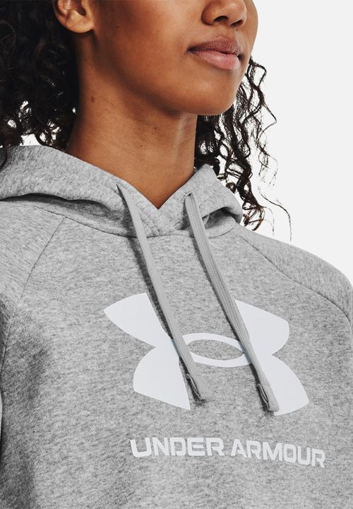 Under Armour - UA Rival Fleece Big Logo HD - Mod Gray Light Heather/White