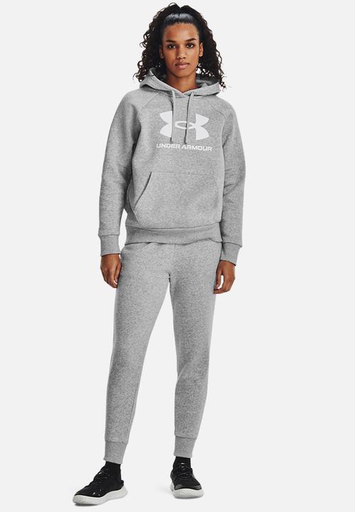 Under Armour - UA Rival Fleece Big Logo HD - Mod Gray Light Heather/White