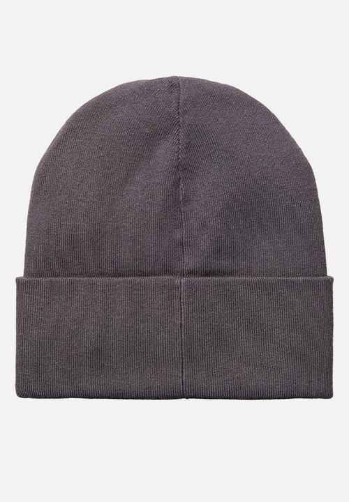 Calvin Klein - Monologo Patch Beanie - Gray Pinstripe