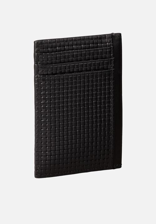 Calvin Klein - Embossed Woven N/S Card Case - Black