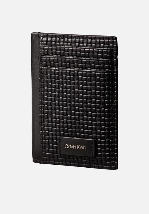 Calvin Klein - Embossed Woven N/S Card Case - Black