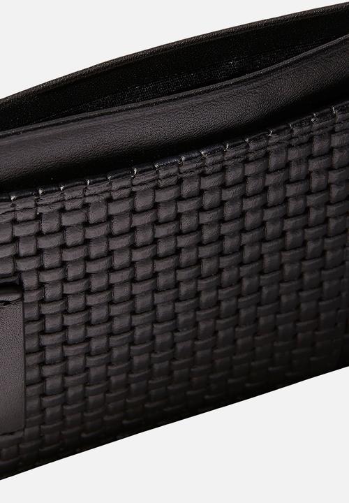 Calvin Klein - Embossed Woven N/S Card Case - Black