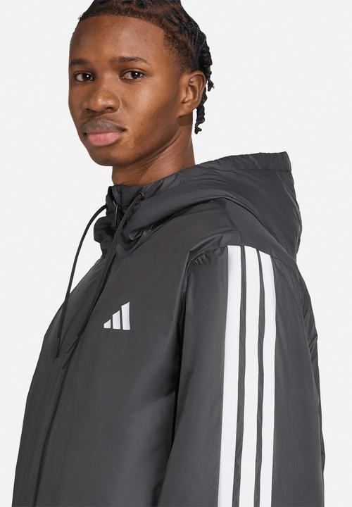 adidas Performance - Essentials CLIMAWARM 3-Stripes Insulated Hooded Jacket - Black