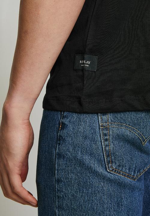 Replay - Tonal Logo Essential Tee - Black