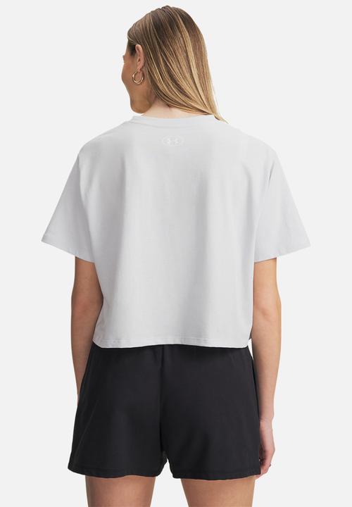 Under Armour - UA Rival Boxy Tee Solid - Distant Gray Medium Heather/White