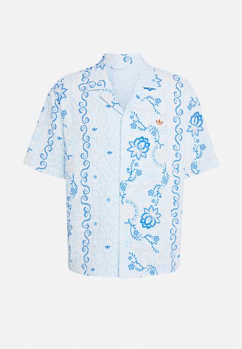 adidas Originals - Printed Seersucker Resort Shirt - Blue