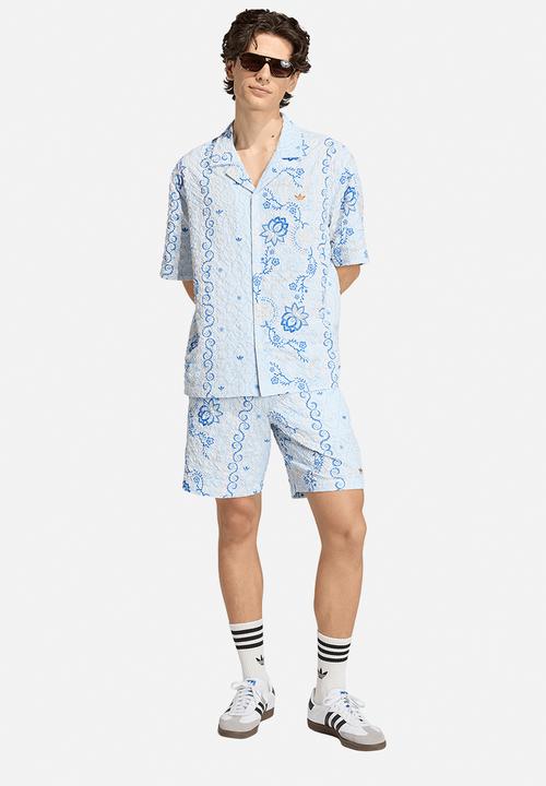 adidas Originals - Printed Seersucker Resort Shirt - Blue