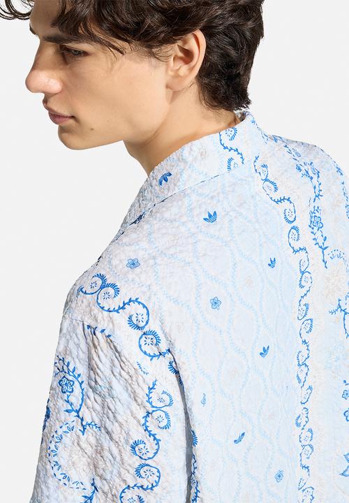 adidas Originals - Printed Seersucker Resort Shirt - Blue