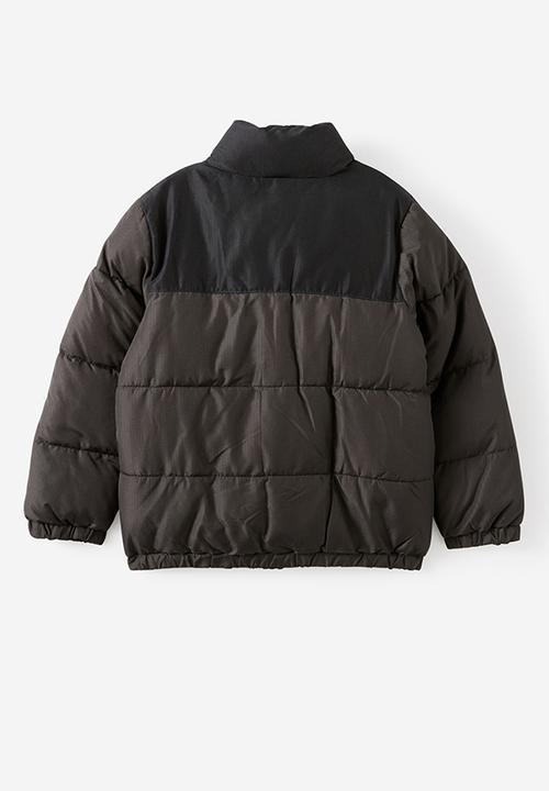 Cotton On - Spliced Puffer Jacket - Phantom Black