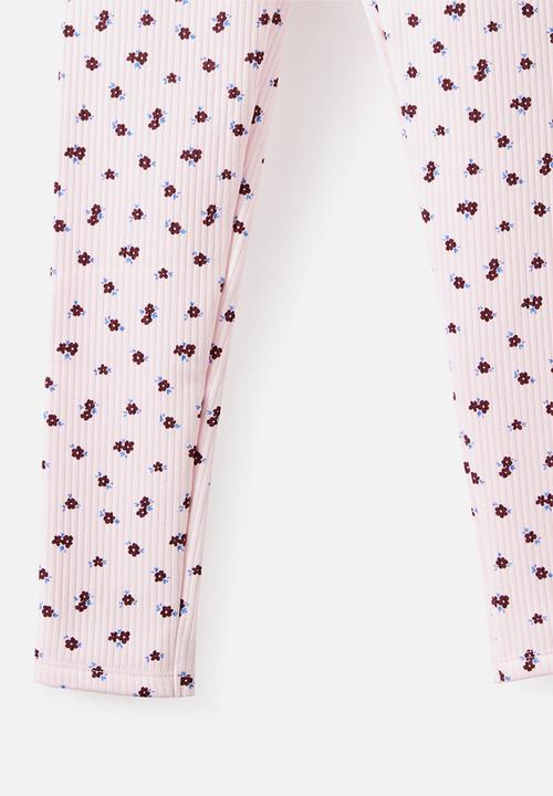 Cotton On - Fleece Legging - Tea Party Pink/Floral