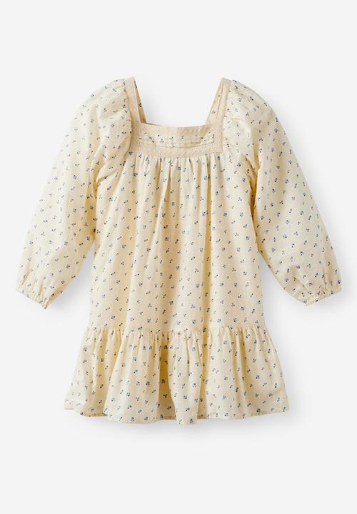 Cotton On - Billie Long Sleeve Dress - Dark Vanilla/Flower Meadow Ditsy