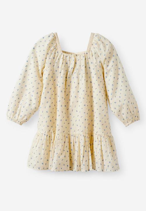 Cotton On - Billie Long Sleeve Dress - Dark Vanilla/Flower Meadow Ditsy