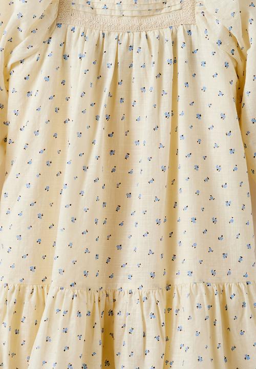 Cotton On - Billie Long Sleeve Dress - Dark Vanilla/Flower Meadow Ditsy