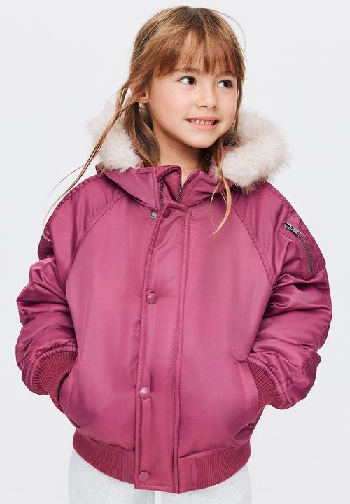 Cotton On - Hooded Parka Jacket - Berry Jam 