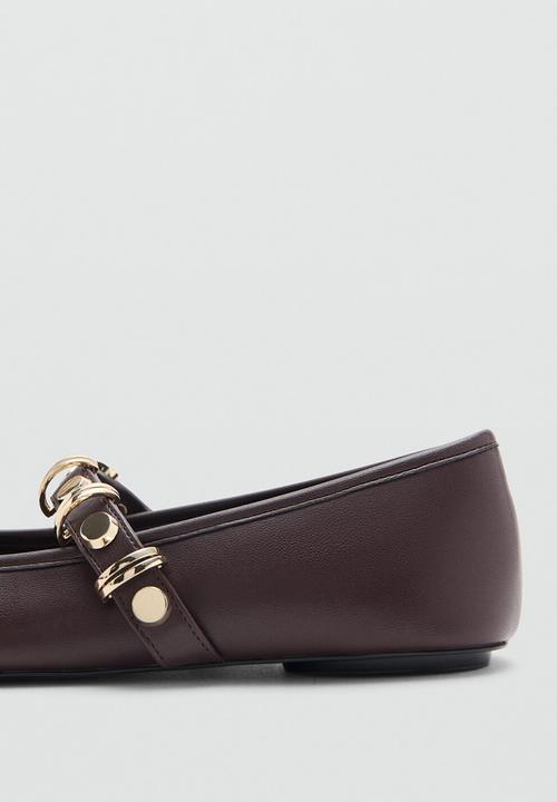 MANGO - Ringing mary-jane pump - dark red