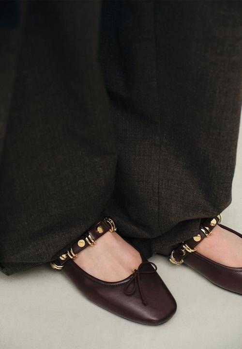 MANGO - Ringing mary-jane pump - dark red