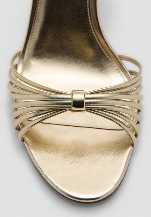MANGO - Serena ankle strap heel - gold