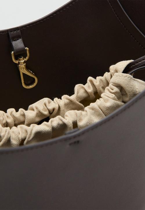 MANGO - Elise shoulder bag - dark brown