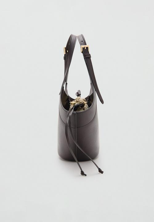 MANGO - Elise shoulder bag - dark brown