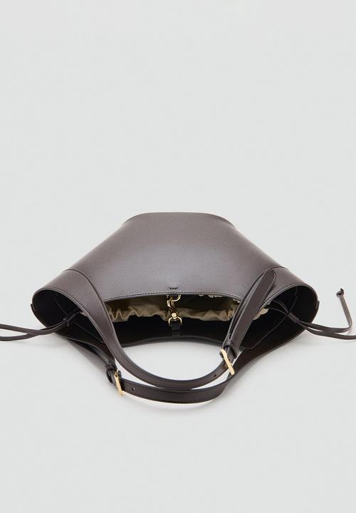 MANGO - Elise shoulder bag - dark brown
