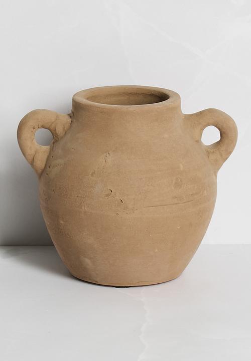 Terracotta Double Handle Vase - Terracotta