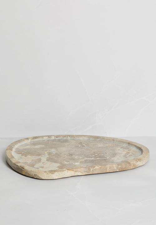 Organic Shape Marble Platter - Natural