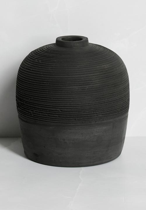 Jema Terracotta Vase -  Black
